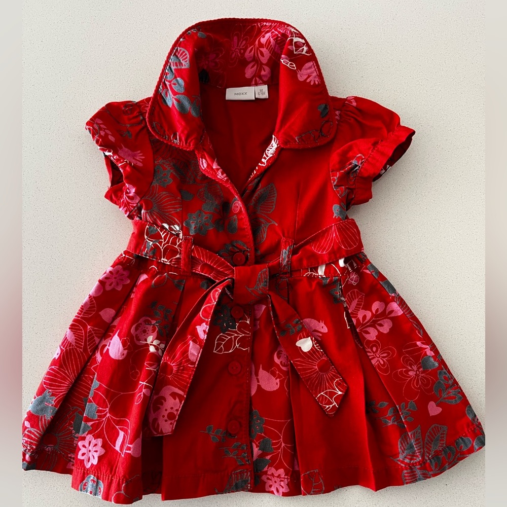 Mexx Red Floral Shirt with Gray and Pink Accents